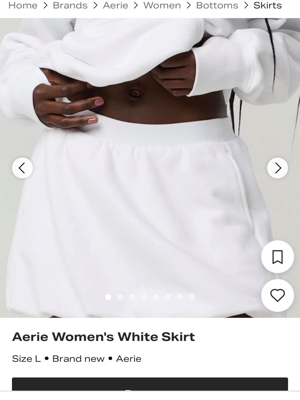aerie Cloud Fleet White Skort